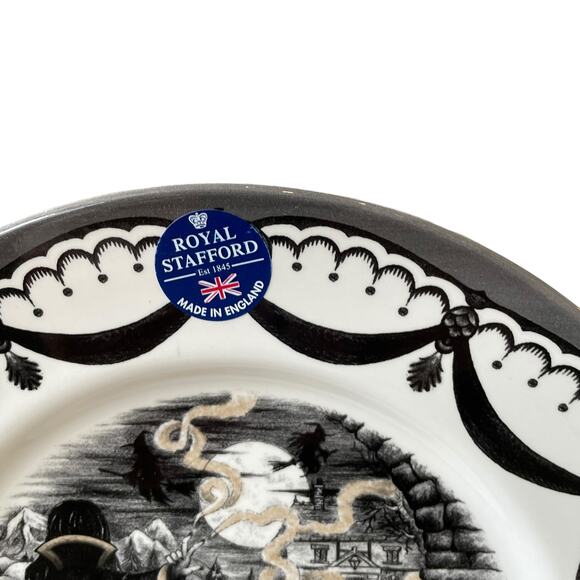Royal Stafford Halloween Wicked Witch Salad Plates 8.5in Porcelain Set of 4 New - Picture 8 of 13